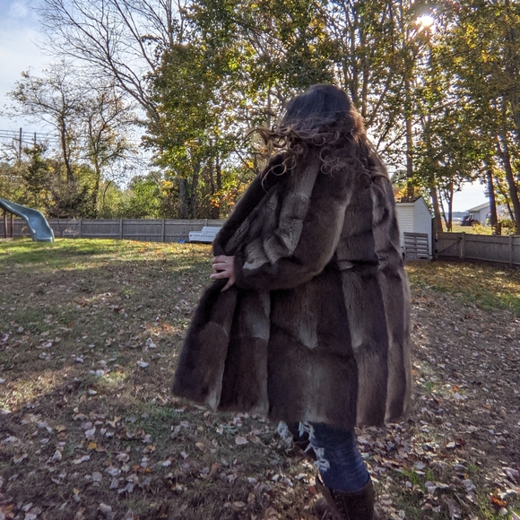 Vintage Muskrat Stroller coat-1985 WM.H.HARRIS Certificate authentic women's fur - Picture 4 of 13